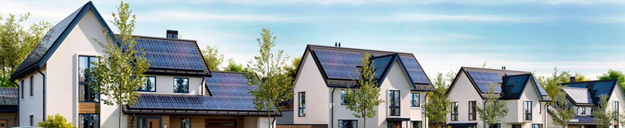 Image of Homes with solar panels installed on top of them